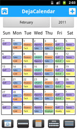 Calendar app - month view