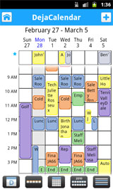 Calendar app - week view
