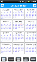Calendar app - year view