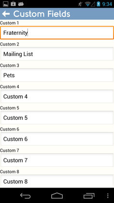Custom contact fields