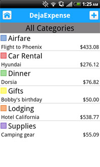 Android expense app