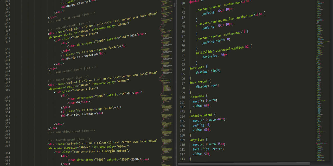 Close-up of highlighted HTML and CSS code on a dark screen, suitable for tech themes.