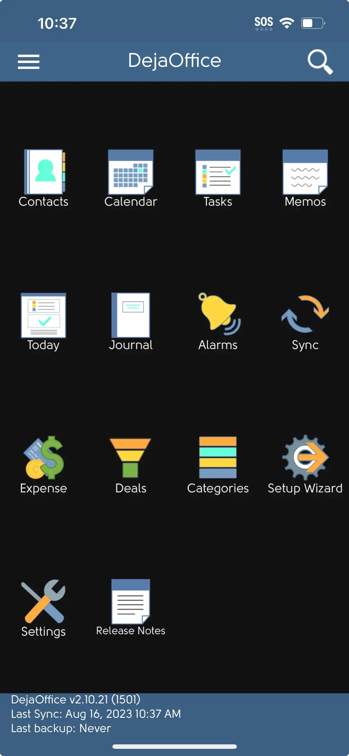 DejaOffice Dunkles Android-Theme