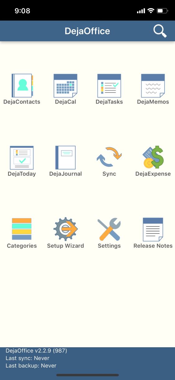 DejaOffice for Apple Homescreen