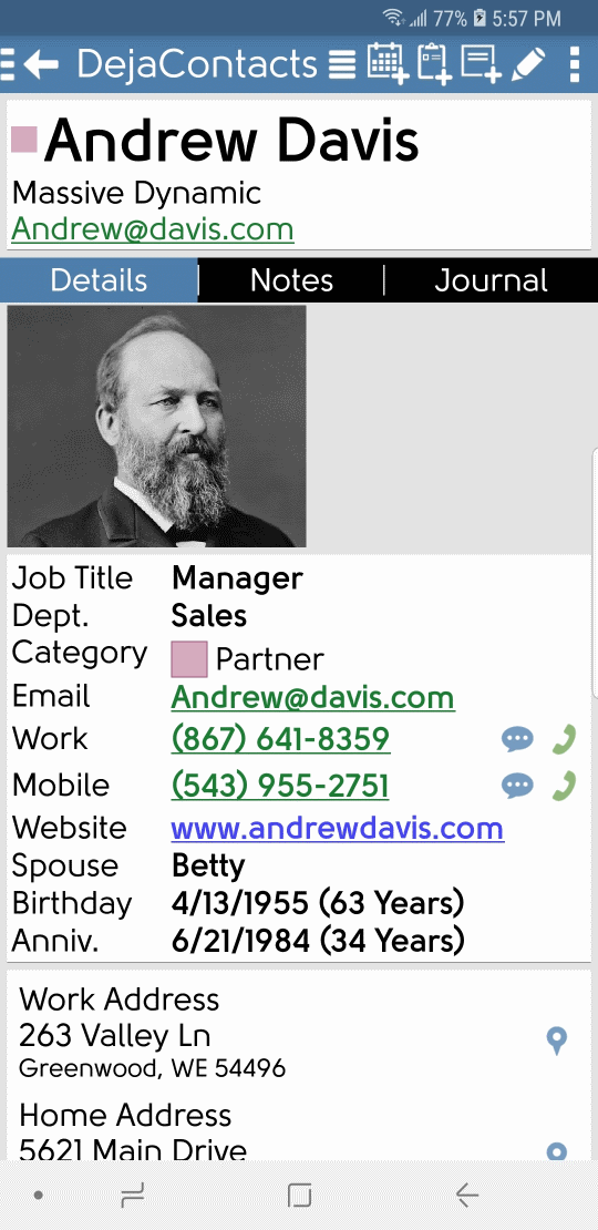 DejaOffice Contact Details