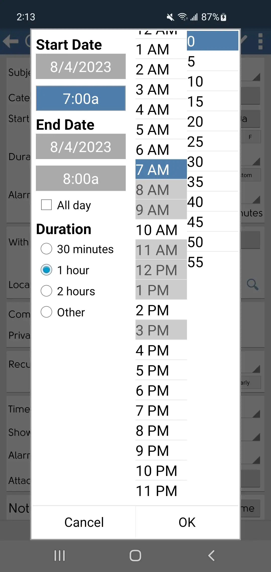 DejaOffice Erstellen neuer Ereignisse im Kalender