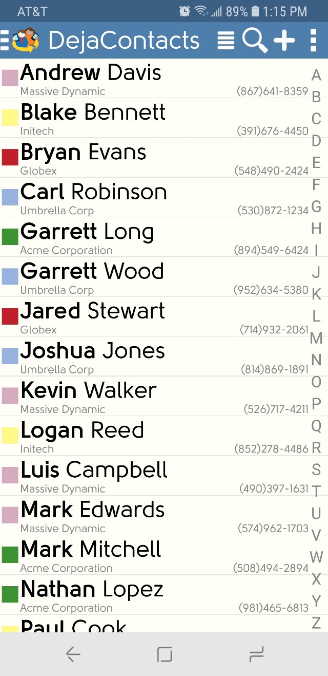 DejaOffice Contacts