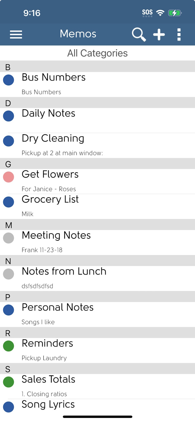 DejaOffice Notes