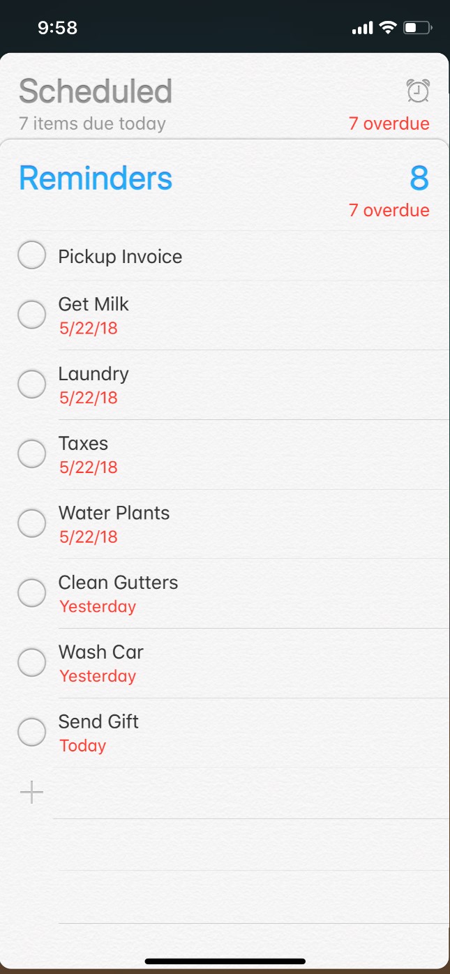 iPhone Reminders