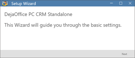 DejaOffice Asistente de configuración de CRM para PC