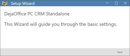 DejaOffice PC CRM Setup Wizard