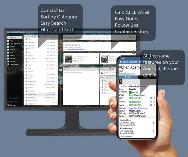 PC CRM con Android y iPhone Sync